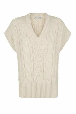 Shona Joy TOPS EVA CABLE VEST - CREMA