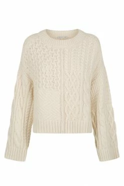 Shona Joy EVA PATCH KNIT JUMPER - CREMA
