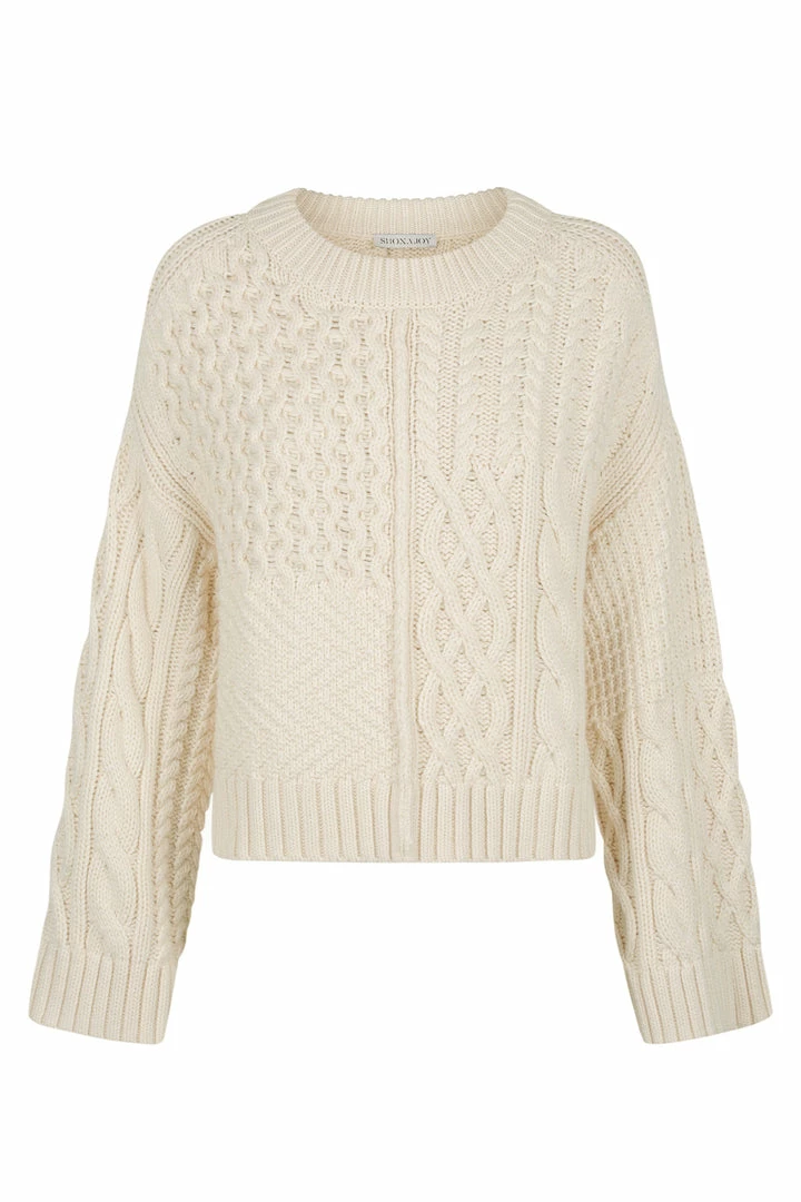 Shona Joy EVA PATCH KNIT JUMPER - CREMA