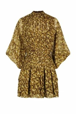 Shona Joy CARMELA LONG SLEEVE RUCHED MINI DRESS DRESSES