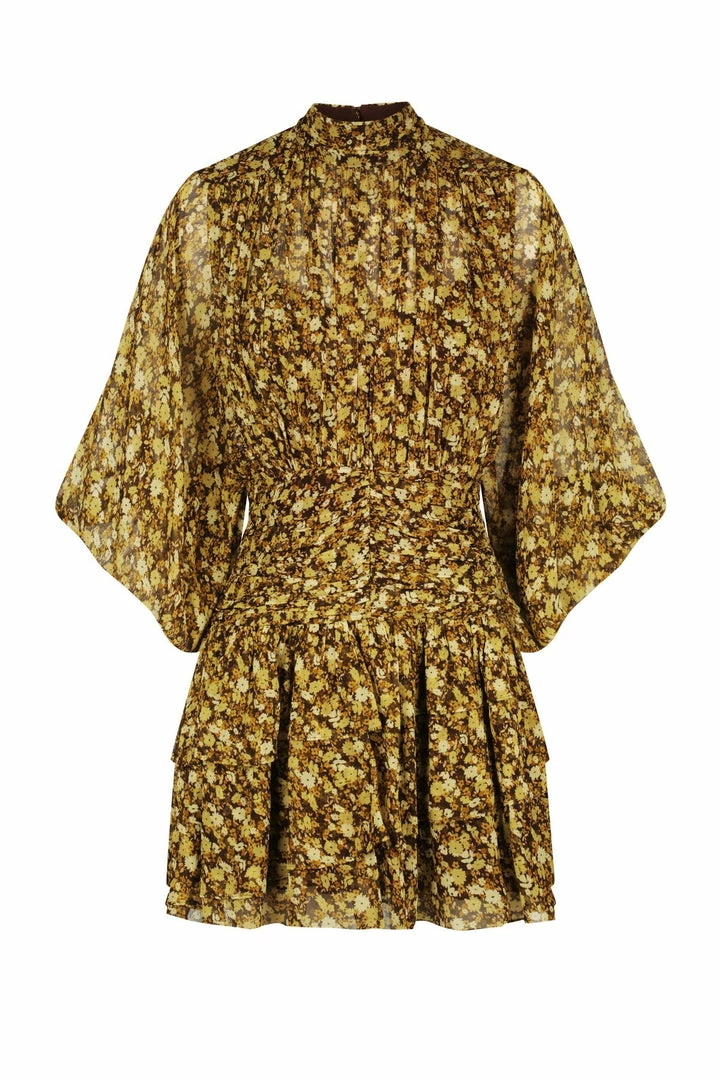 Shona Joy CARMELA LONG SLEEVE RUCHED MINI DRESS DRESSES