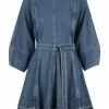 Shona Joy ANITA LANTERN SLEEVE MINI DRESS - INDIGO DRESSES