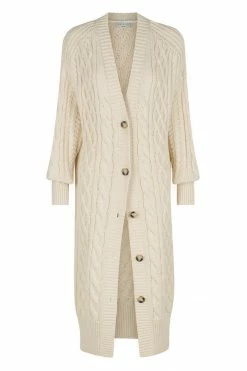 Shona Joy EVA CABLE CARDIGAN - CREMA
