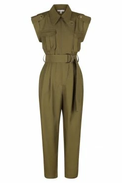 Shona Joy MATILDA LINEN UTILITY JUMPSUIT - FOREST