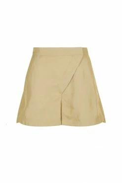 Shona Joy SHORTS & PANTS MATILDA LINEN ASYMMETRIC FLARED SHORT - WHEAT