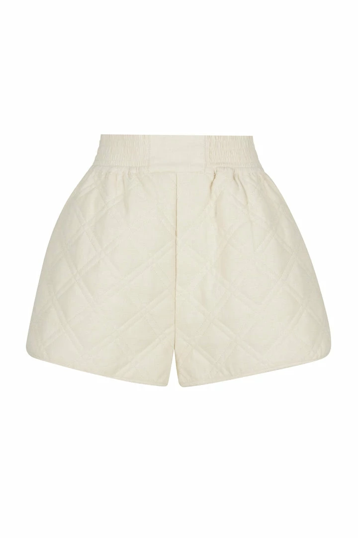 Shona Joy ALESSIA QUILTED SHORT - CHALK