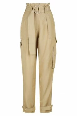 Shona Joy MATILDA LINEN UTILITY PAPERBAG PANT - WHEAT