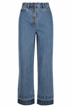 Shona Joy ANITA BUTTON FRONT STRAIGHT LEG JEAN - INDIGO