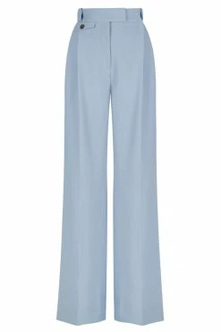 Shona Joy IRENA HIGH WAISTED TAILORED PANT - CHALK BLUE