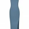 Shona Joy BASIC SQUARE NECK MIDI DRESS - BLUE SMOKE DRESSES