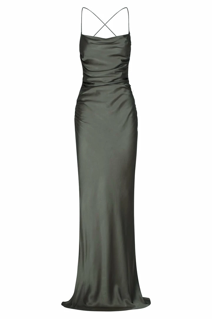 Shona Joy DRESSES LA LUNE LACE BACK MAXI DRESS - OLIVE