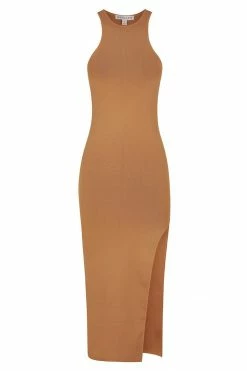 Shona Joy BASICS BASIC RACER BACK MIDI DRESS - TAN