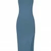 Shona Joy BASIC SLEEVELESS BACKLESS MIDI DRESS - BLUE SMOKE BASICS