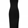 Shona Joy BASICS BASIC RACER BACK MIDI DRESS - BLACK