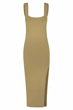 Shona Joy DRESSES BASIC SQUARE NECK MIDI DRESS - BAY LEAF