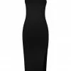 Shona Joy BASIC ONE SHOULDER MIDI DRESS - BLACK BASICS