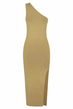 Shona Joy BASICS BASIC ONE SHOULDER MIDI DRESS - BAY LEAF