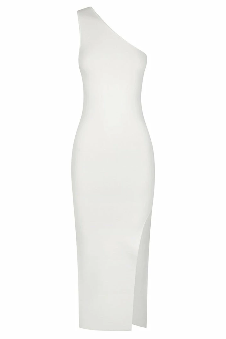 Shona Joy BASICS BASIC ONE SHOULDER MIDI DRESS - IVORY