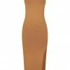 Shona Joy BASIC ONE SHOULDER MIDI DRESS - TAN