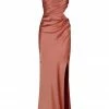 Shona Joy LA LUNE ASYMMETRICAL GATHERED MAXI DRESS - TERRACOTTA