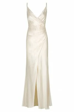Shona Joy LA LUNE CROSS DRAPED MAXI DRESS - CREAM