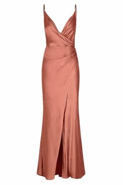 Shona Joy LA LUNE CROSS DRAPED MAXI DRESS - TERRACOTTA DRESSES