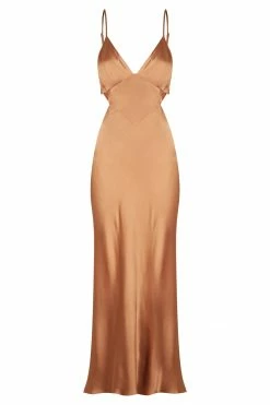 Shona Joy LA LUNE BACKLESS MIDI DRESS - COPPER