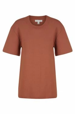 Shona Joy BASICS BASIC LONG LINE TEE - CLAY