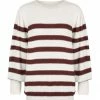 Shona Joy MALENA PUFF SLEEVE JUMPER - SANGRIA/CREAM