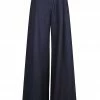 Shona Joy SHORTS & PANTS LIGIA LINEN ASYMMETRIC WIDE LEG PANT - NAVY