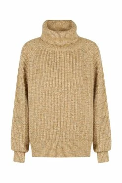 Shona Joy TOPS OLIVIA ROLL NECK JUMPER - CAMEL/MULTI