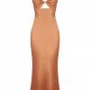 Shona Joy LA LUNE RUCHED BODICE MIDI DRESS - COPPER DRESSES