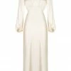 Shona Joy DRESSES LA LUNE OPEN BACK BALLOON SLEEVE MIDI DRESS - CREAM