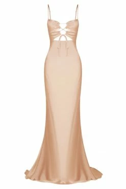 Shona Joy LA LUNE LACE FRONT MAXI DRESS - DESERT ROSE