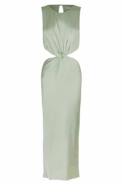 Shona Joy FELICITY TWIST FRONT SLEEVELESS MIDI DRESS - THYME