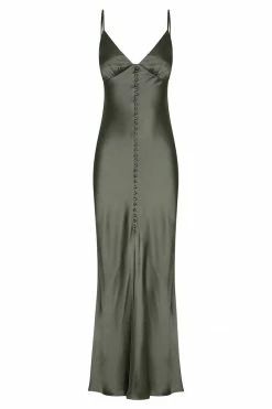 Shona Joy LA LUNE BIAS SLIP DRESS - OLIVE DRESSES
