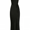 Shona Joy DRESSES LA LUNE BIAS COWL MIDI DRESS - BLACK
