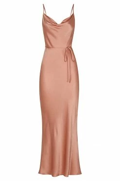 Shona Joy LA LUNE BIAS COWL MIDI DRESS - ROSÉ