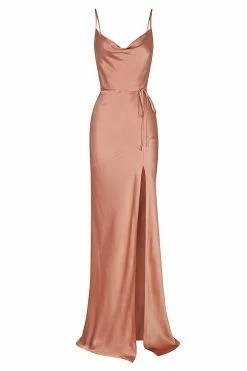 Shona Joy LA LUNE BIAS COWL MAXI DRESS - ROSÉ