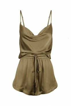 Shona Joy LA LUNE LOUNGE CAMI SET - WARM OLIVE