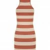 Shona Joy BASICS PARIS RACER BACK MINI DRESS - CLAY/TAN