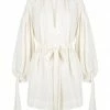 Shona Joy BRIGITTE LINEN BALLOON SLEEVE MINI DRESS - TOFU