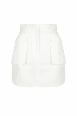 Shona Joy MATILDA LINEN UTILITY MINI SKIRT - IVORY SKIRTS