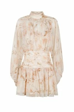 Shona Joy NINA LONG SLEEVE RUCHED MINI DRESS DRESSES