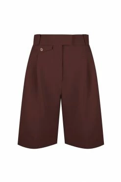 Shona Joy IVY HIGH WAISTED TAILORED SHORT - CHOCOLATE SHORTS & PANTS