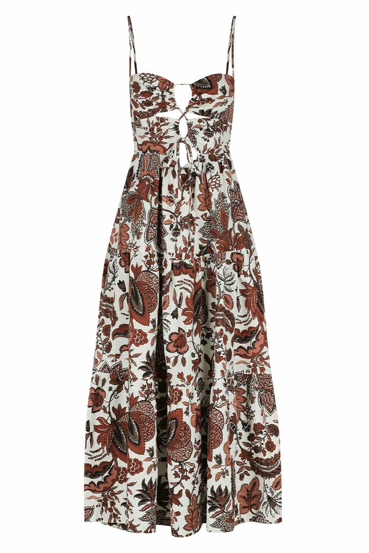 Shona Joy CATALINA LACE UP BACKLESS MIDI DRESS