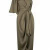 Shona Joy LUXE TIE FRONT ONE SHOULDER DRESS - PINE DRESSES