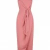 Shona Joy DRESSES LUXE TIE FRONT SLEEVELESS MIDI DRESS - ROSE