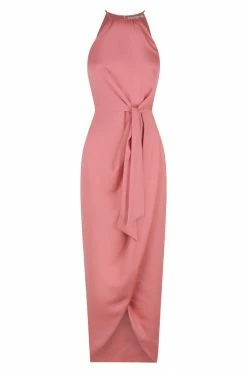 Shona Joy DRESSES LUXE TIE FRONT SLEEVELESS MIDI DRESS - ROSE