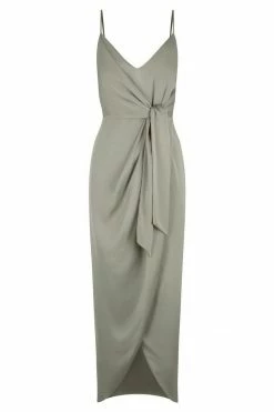 Shona Joy LUXE TIE FRONT COCKTAIL DRESS - EUCALYPTUS DRESSES